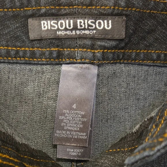 Bisou Bisou Dark Denim Pleated Mini Skirt - Picture 2 of 5